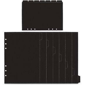 A5 Binder Pockets Zipless PP Black Cash Envelopes 14 Binder Dividers with Tabs A5 Binder Inserts Folders for 6 Rings A5 Planner Refills Budget Binder Accessories Cash Stuffing Binder (Black)