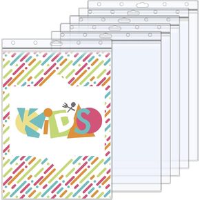 6 Pack 8.5" x 11" Resealable Zip Sheet Protectors, Waterproof Clear Rigid Plastic Sleeves for Documents, Photos, Certificates, and Wall Sign Displays, Heavy Duty Page Protectors