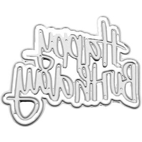 Silver Happy Birthday Metal Cutting Dies, Scrapbooking DIY Photo Album Paper Craft Dies Birthday Die Cuts Crafts Cards Cuts Die Cuts for Card Making Stencils Word Embossing Tool Scrapbooking Die-Cuts