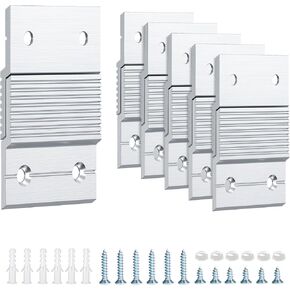 Apragaz French Cleat, Picture and Mirror Hanger with Hardware,Keep Level,30 lbs, Aluminum，2 Inch-2 Pairs