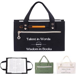 Book Sleeve for Book Lovers - Book Carrier with Handles - Canvas Book Protector for Paperbacks, Softcover - Washablle Book Pouch - Book Carrying Case - Book Carrier- Book Gift