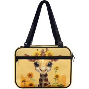 Sunflower Giraffe Bible Cover for Women Large Size Bible Bags Bible Holder Scripture Carrying Case Church Handbag Crossbody Messenger Bags Pocket Holiday Holiday Weekend