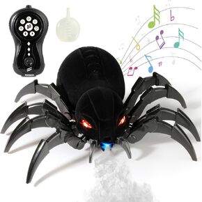 11''(28cm) Remote Control Spider, Realistic Robot Spider with Spray/Lights/Music Effect, Kids Wireless Remote Control Toy, Gifts for Kids, Birthday Party Joke Pranks