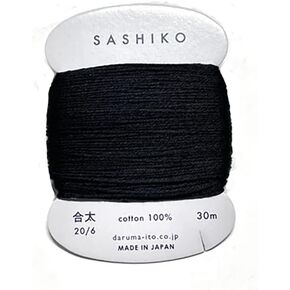 Sashiko Thread - Daruma - Medium/Regular Weight - 30m Cards (Black # 219)
