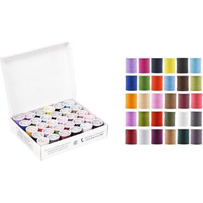 Mandala Crafts Mini-Spool Sewing Thread Kit – Spun Polyester Thread for Sewing - Sewing Thread Assortment Sewing Threads for Hand Sewing 30 Color Thread Set 20 x 30 Yards