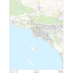 Los Angeles County, California - 36" x 48" Laminated Wall Map