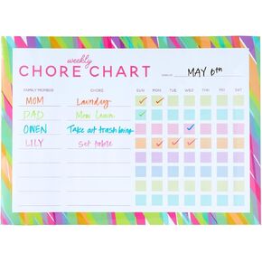Bright Creations Magnetic Dry Erase Chore Chart with 6 Markers, White Board for Fridge (18 x 13 in)