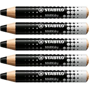 STABILO MARKdry - 4er Pack mit Spitzer und Abwischtuch - في مجموعة متنوعة من الألوان