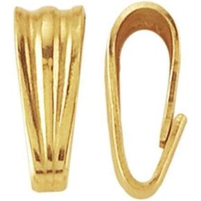 10pcs Adabele Real Yellow Gold Plated Sterling Silver Hypoallergenic Pendant Clasp 13mm Large Snap On Bail Clip Connector for DIY Craft Jewelry Making SS432-3