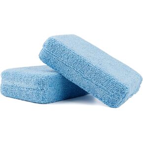 AIDEA Microfiber Applicator Pads-8Pack, Car Wash Sponge, Premium Microfiber Sponge and Cleaning Pads, Perfect for Effortless Wax, Sealant, and Conditioner Application - Blue