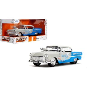 Bigtime Muscle 1:24 1955 Chevrolet Bel-Air Die-Cast Car, Toys for Kids and Adults(Cool Gray/Gloss Blue)
