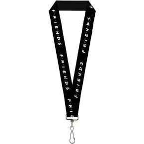 Buckle-Down Lanyard Friends Logo Black White Multi Color, 22" x 1" (LY-1.0-WFRN001)