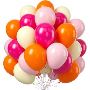 Rainbow Balloons, 50PCS Multicolor Rainbow Balloons Arch in Blue Green Purple Yellow Orange Hot Pink Latex Balloons For Birthday Wedding Baby Shower Engagement DIY Balloons Decoration Party Supplies