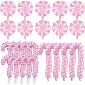 Christmas Candy Cane Balloons Christmas Balloons Decorations Christmas Candy Foil Balloons for Christmas Party Decor Supplies