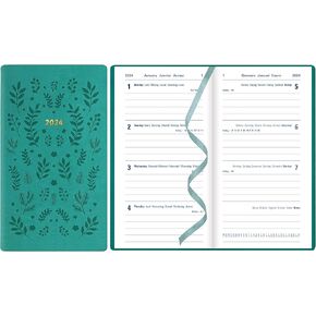 Letts of London Woodland 2025 Weekly Planner, 12 Months, January to December, Sewn Binding, Medium Pocket, 5.875" x 3.125", Multilingual, Green (C082173-25)