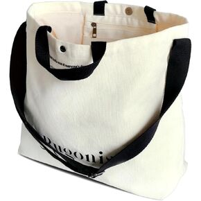 Large Beige Casual Canvas Shoulder Bag‌, Versatile Bag for Commuting, Shopping, Leisure, Storing Laptops, Food, Thickened Canvas, Sturdy, Water Resistant, Foldable, for Youngsters, Housewives