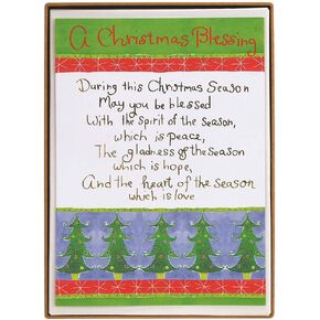Graphique Girl Carrying Tree Holiday Cards - Pack of 15 Cards with Envelopes - Christmas Greetings - Glitter Accents - Boxed Set - 4.75" x 6.625"