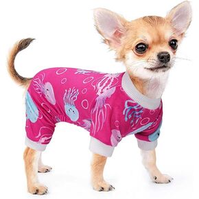 Small Dog Pajamas, Yorkie Pajamas Chihuahua Pjs,Stretchable Yellow Duck Design Pet Apparel, Dog Clothes for Teacup, Sleepwear for Small Dogs, Puppy Clothes Dog Jumpsuit (Yellow Duck, XS)