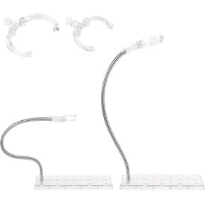Adjustable Doll Stand, Fits 7, 8, 9, 10 ,11, 12, 13, and 14 inch Dolls or Action Figures, Waist is 0.1 to 2.6 inches (2Pcs Clear)