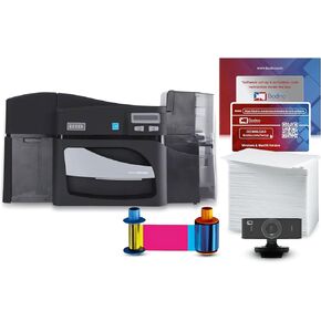 Bodno Fargo DTC4500e Dual Sided ID Card Printer & Complete Supplies Package ID Software - Bronze Edition