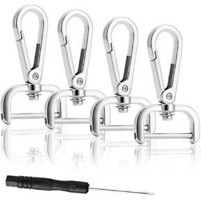 DEVPSISR 4PCS Detachable Snap Hook Swivel Clasp with Screw Bar, Multiple Sizes Hardware for Changing Bag Straps,Gunmetal1