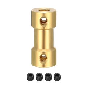 Rigid Coupling Copper Shaft Coupler Connector Motor Accessories [for 3D Printer]-5mm to 6mm Bore L20 x D9/Gold/2 Pack