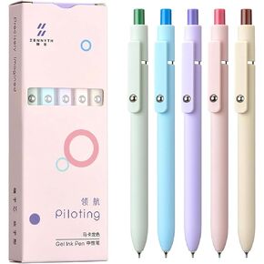 5Pcs Gel Pens, Piloting Gel Pens Quick Dry Ink Pens Fine Point Premium Smooth Writing Pens, Aesthetic Pens for School & Office Supplies