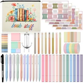 Jutom 55 Pcs Bible Journaling Kit Aesthetic Bible Study Supplies Bible Study Tabs No Bleed Highlighters Gel Pens Marker Washi Tape Sticky Notes Magnetic Bookmark Canvas Bag for Christian Gift