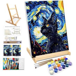 JOOZ Paint by Numbers Kit for Adults with Frame, Floarl Paint by Number with Easel, DIY Paint by Number Kits Framed Canvas Flowers for Home Wall Decor 12 x 16 Inch