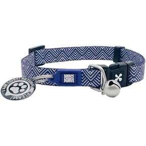 Max & Molly Cat & Kitten Collar with Bell & Breakaway Safety Buckle, Comfortable, Adjustable Size, Includes Gotcha QR Pet ID Tag, Mykonos Navy