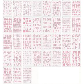 1/2, 1 Inch Letter Stencils for Painting, 10 Different Fonts Number Alphabet Stencils for Crafts Plastic Reusable Small Letter Stencils for Journal Wood Cake Cookie (35 pcs)