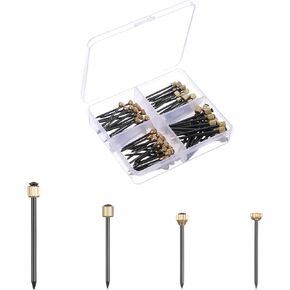 80pcs Decorative Nails for Hanging,Hanging Nails for Wall Art,4 Different Sizes of Picture Hanging Nails,Black Steel Nails and Brass Head Frame Hanger Nails for Pictures Clock House Decoration