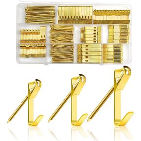 184Pcs Heavy-Duty Metal Boxed Picture Hooks Hanging Kit Wall Hanging Set, 20LB, 30LB, 50LB Hooks Models for Wooden Walls, Plasterboard Picture Hooks