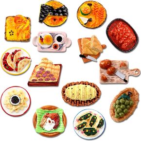 Blosssound 14 Pcs Miniature Food Toy Pretend Food Decorations Miniature Doll House Accessories Mexican Miniature Food Set for Dollhouse Kitchen Cooking Game Party