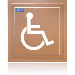 APS 39" Handicap Stencil Parking Lot | ADA Stencil 3-Piece Parking Lot Stencil | Handicap Parking Stencil Parking Lot and Garage | Pavement Stencils All Surfaces | Made in USA w/Recycled Cardboard