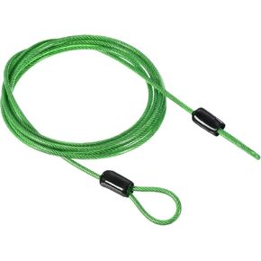 PATIKIL Security Steel Cable 2.5mm x 0.5m/1.64ft Coated Luggage Lock Wire Rope with Double Loop Black