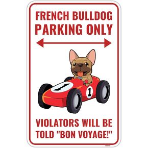 Venicor French Bulldog Sign Decor - 9 x 14 Inches - Aluminum - French Bulldog Gifts for Women Accessories Decorations