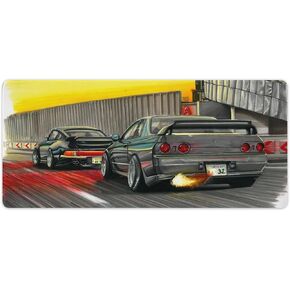 Jdm لوحة ماوس كبيرة لفن السيارة اليابانية Skyline Gtr R32 للمكتب مقاس 30 × 60 سم