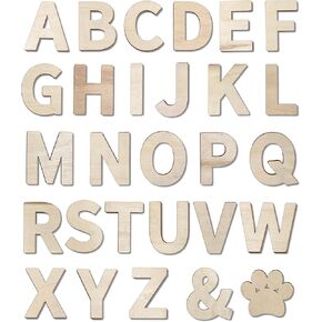 182 Pieces 2-1/2 Inch (2.5") Wooden Letters Craft Wood Letter Unfinished Alphabets with Extras Wall Decor