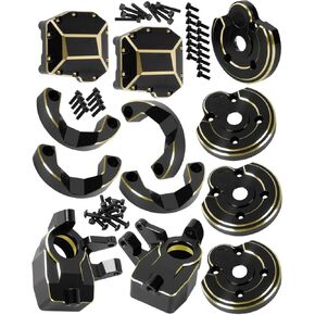 Brass Portal Covers Weights/Axle Diff Cover/Inner Portal Covers Front Steering Knuckles Upgrades Part for Axial SCX10 III,Rc Upgrades Part Hops Up for SCX10 III,Black