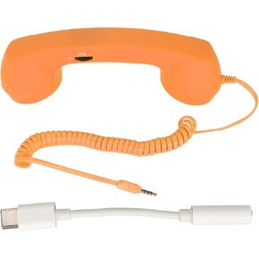 Telephone Handset for Cellphone, Retro Phone Handset with 3.5mm Jack Mobile Phone Receiver Old Telephone Headset Handheld Receiver for Cell Phone(Purple)