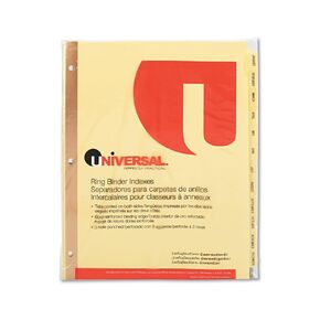Universal 20814 Preprinted Plastic-Coated Tab Dividers, 12 Month Tabs, Letter, Buff, 12/Set (UNV20814)