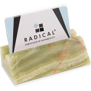 حامل بطاقات عمل من الرخام من Radicaln باللون الأسود مقاس 4 بوصات حامل بطاقات مصنوع يدويًا للوازم المكتبية - حامل بطاقة الائتمان الأفضل لديكور المكتب ومنظم المكتب واللوازم المكتبية وحامل بطاقات الهوية in Kuwait