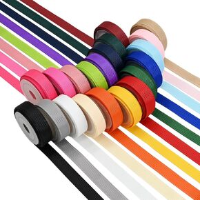 20 Colors Grosgrain Ribbon Assortment 1/8 Inch 10 Yards/Roll Ribbon for Gift Wrapping Wedding Decor Handmade Crafts Hair Bow Bouquet