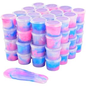 60 Pack Galaxy Slime Party Favors for Kids Slime Game Bulk Stretchy & Non-Sticky DIY Stress Relief Putty Toy Birthday Halloween Christmas Stocking Stuffers, Classroom Reward for Girls Boys