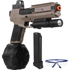 ألعاب جل بلاستر JM-X6 للأعمار من 14 عامًا فما فوق والبالغين، مسدس رش تلقائي كامل JM-X2 X5 نسخة مطورة جديدة مع طبلة، قادوس طويل، ضوء أمان ونظارات للأنشطة الجماعية، ساندي