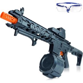 BIU BLASTER مسدس كرة رش كهربائي، مسدس أوربي كبير مع 35000 طلقة كرة جل مع نطاق طبل يزيد عن 100 قدم و20 دورة في الثانية للعب في الهواء الطلق لعمر 14 عامًا فما فوق