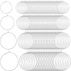 280PCS Hoop Earring Findings, Gold/Silver Plated Hoop Earrings, 4 Sizes Charming Wine Glass Rings Hoop for DIY Earring Jewelry Making, Parties and Festivals