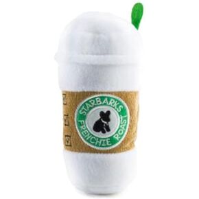 Haute Diggity Dog Starbarks Frappawcino، ألعاب للكلاب مصممة من القطيفة مع مصدر صوت تفاعلي، تحفز إثراء الحيوانات الأليفة، مواد قابلة للغسل في الغسالة وآمنة لجميع السلالات، حجم صغير