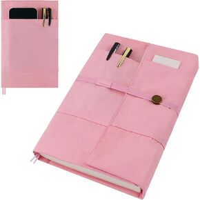 Adjustable Book Cover for Paperbacks, Book Protector Fits Most Hardcover Textbooks up to 7" x 9", Washable Fabric Book Jacket Cover with Pockets Bookmark Stylish Elastic, Book Lovers Gifts